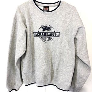 HARLEY DAVIDSON Pullover Sweatshirt ARMY NAVY sz M